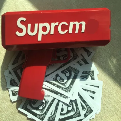Red S Logo Make It Rain Money Gun Red Cash Super Gun Toys 100 шт банкнот Бар ночной клуб Вечерние игры на открытом воздухе Забавный модный подарок пистолет игрушки - Цвет: Red S Logo