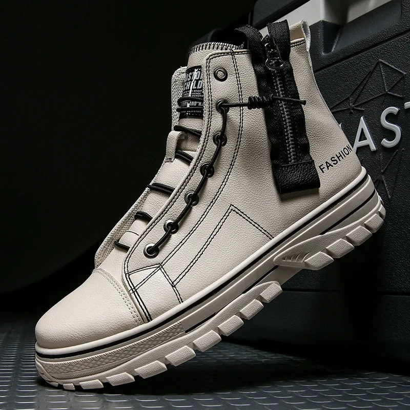 

2019 New Style Hight-top MEN'S Shoes Autumn Casual Versatile Fashion Retro Colored Leather Thick Bottomed Versitile Martin Boots