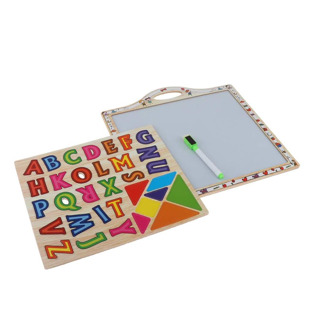 Magnetic Letters for Kids/Toddlers, Magnetic Whiteboard & Chalkboard with Marker, ABC Magnets Alphabet Letters Learning Set
