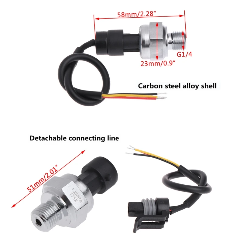 Transmissor de Pressão Sensor de Pressão de Combustível do Gás Mpa 150psi 5v g1 - 4 1.2 7 Sensor de pressão