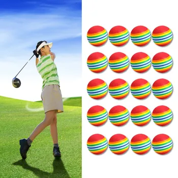 

20Pcs/Pack Rainbow Stripe Foam Sponge Golf Balls Swing Practice Training Aids