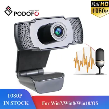 

Podofo Portable webcam 1080P HD webcam with microphone for skype desktop computer USB Plug and Play laptop video calls HD webcam