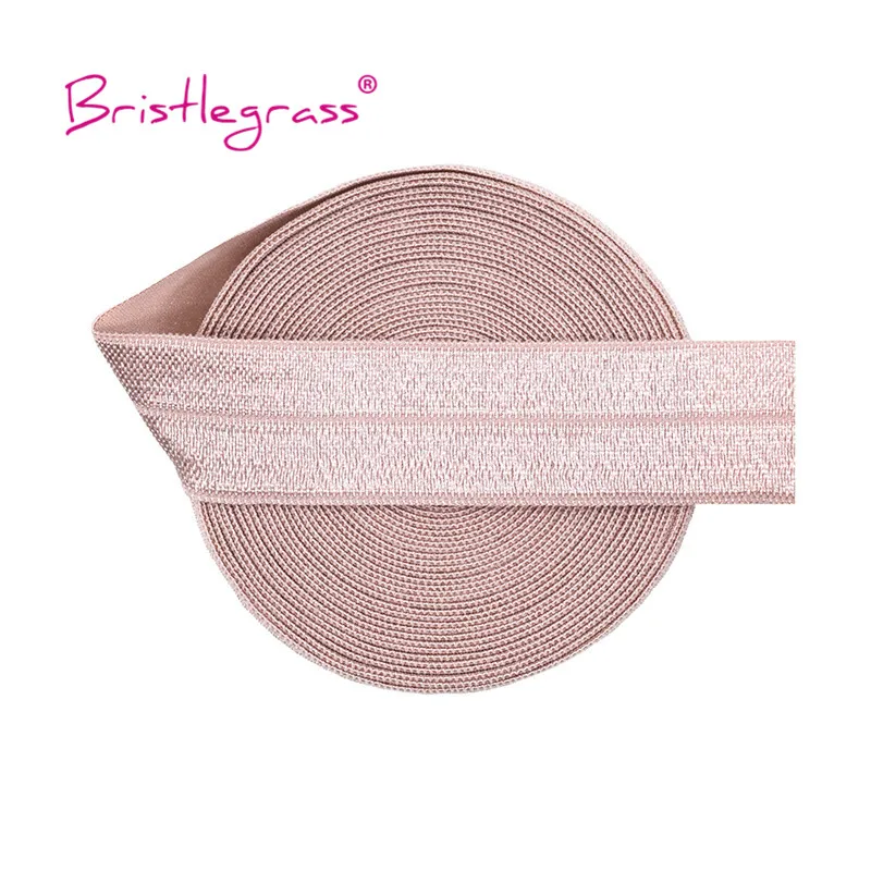 

BRISTLEGRASS 50 100 Yard by Roll Solid Shiny FOE Fold Over Elastic 3/4" 20mm Spandex Satin Band Tape Underwear Dress Sewing Trim