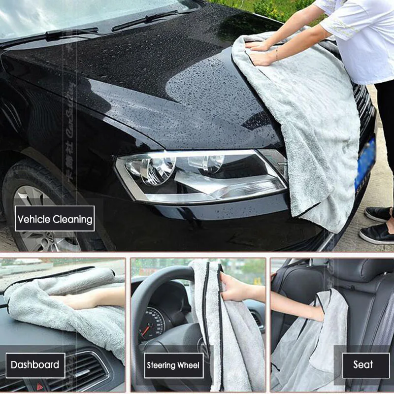 

Polyester Car Wash Towel Microfiber Car Cleaning Drying Cloth Hemming Car Care Detailing Cloth Auto Accessories Whole Car Clean