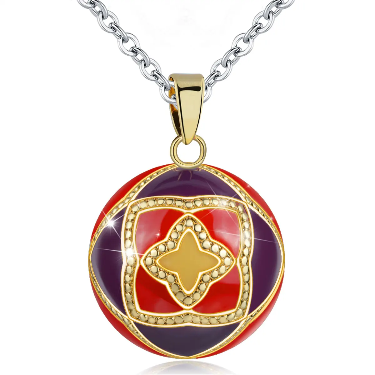 Eudora 1 pc colorful Harmony bola ball Pendant Necklace with Link Chain Pregnancy Ball Jewelry Chime Bola women Jewelry Mom Gift