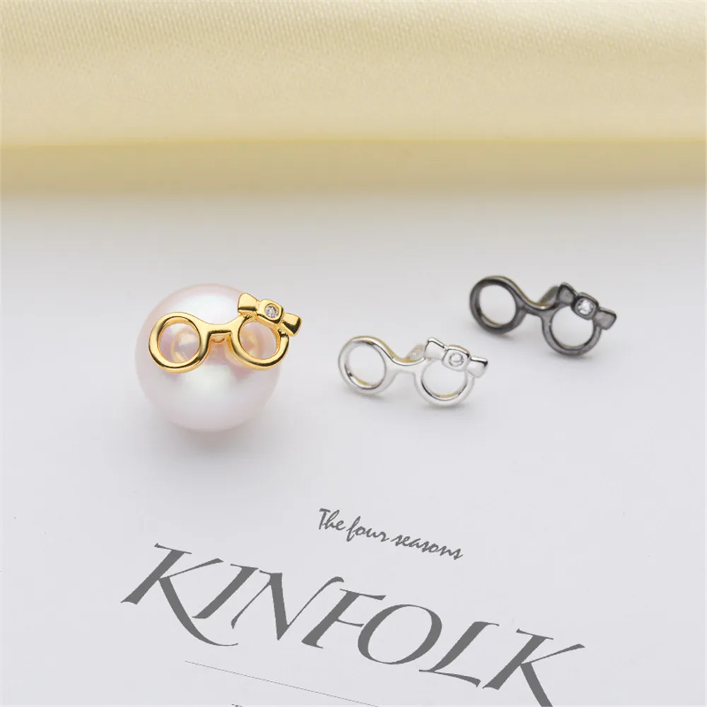 

S925 sterling silver empty toapiao series T word plug style Baroque shaped toapiao small accessories