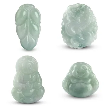 

Natural Emerald Guanyin Buddha leaf Jade Pendant Beads Necklace Charm Jewellery Fashion Hand-Carved Man Woman Luck Amulet New