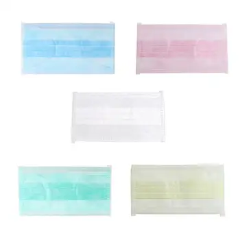 

50Pcs 3-Layer Anti Droplet Disposable Solid Color Non Woven Mouth Masks Soft Face Covers 95% Filtration mouth masks In stock