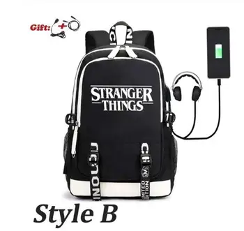 

Stranger Things Luminous School Bag Canvas Waterproof Casual Shoulder Bag Travel Backpack Boys And Girls Bookbag Mochilas