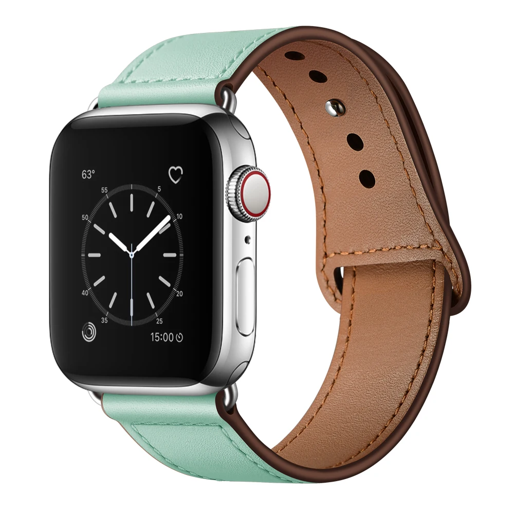 Ремешок для часов из натуральной кожи для apple watch 1 2 3 4 5 iwatch ремешок для часов 38 мм 42 мм 40 мм 44 мм - Цвет ремешка: MISI