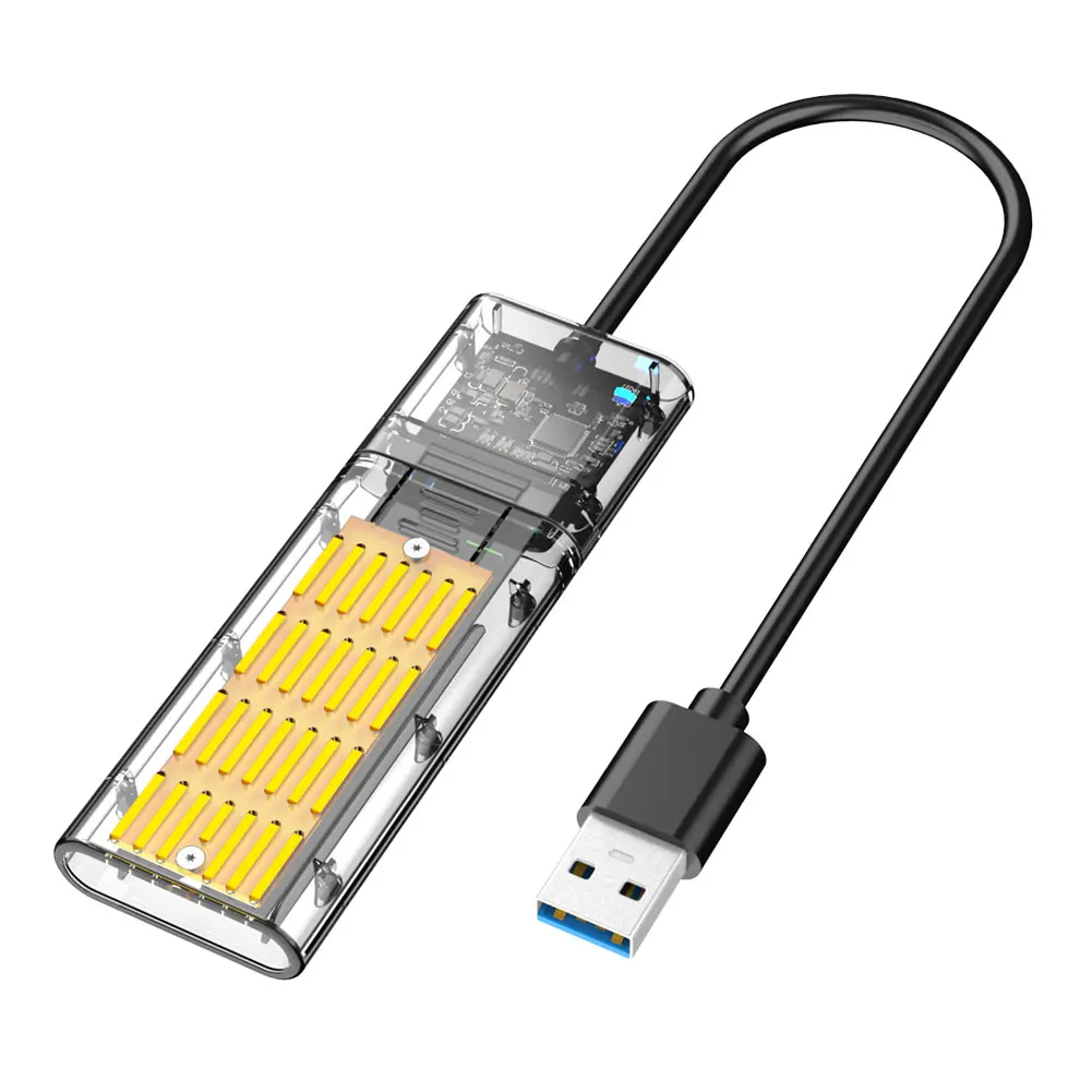 M2 SSD Case Replacement M.2 to USB 3.0 NGFF SATA B Key Mobile Hard Drive Disk Enclosure Box with LED Signal Light box hdd external