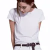 Женская футболка с короткими рукавами, простая однотонная коричневая футболка размера плюс для лета ► Фото 3/6