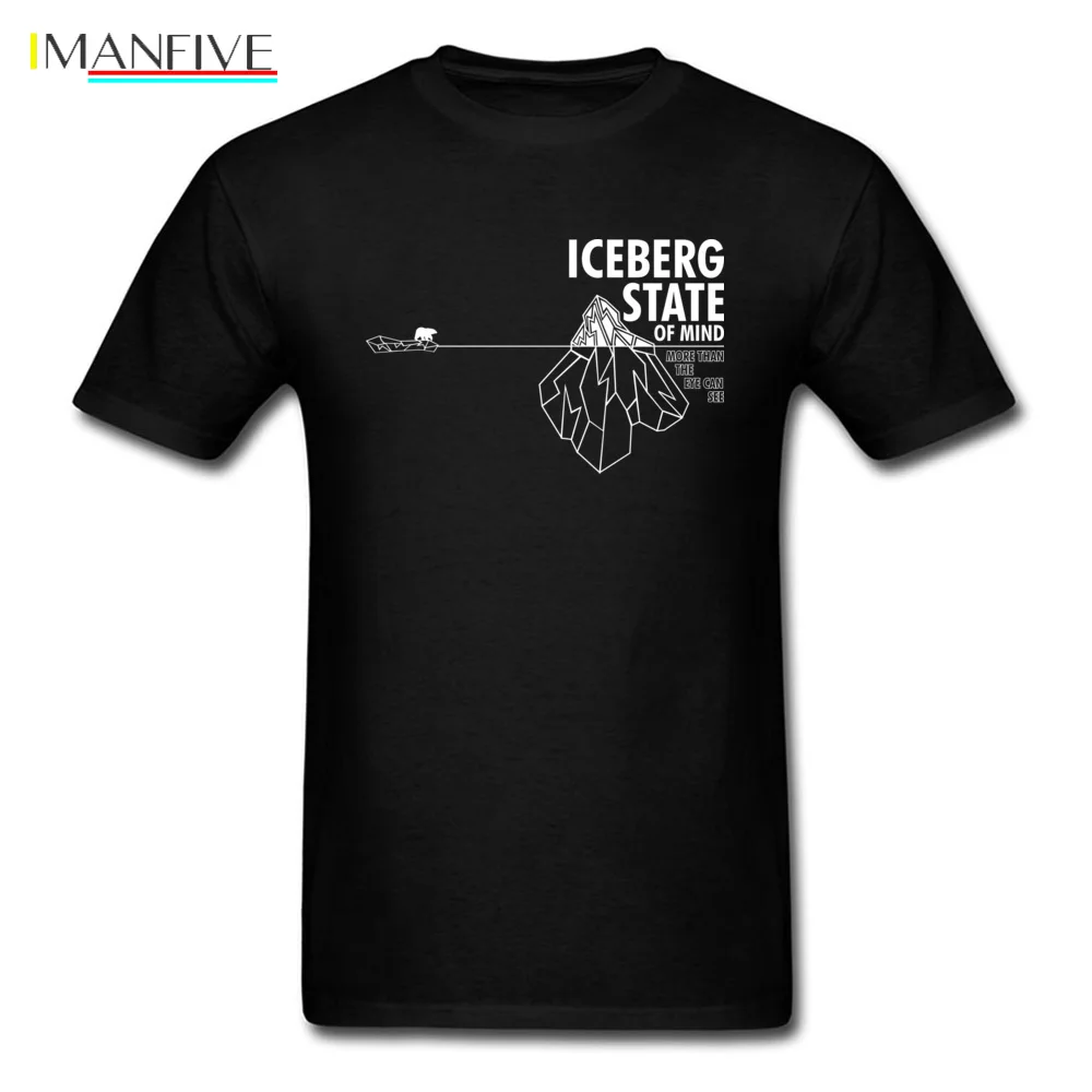 ICEBERG STATE Tops &amp Tees Men T-shirt Black White T Shirt Summer Novelty Tshirt Cotton Short Sleeve Sweatshirt More Than You See |