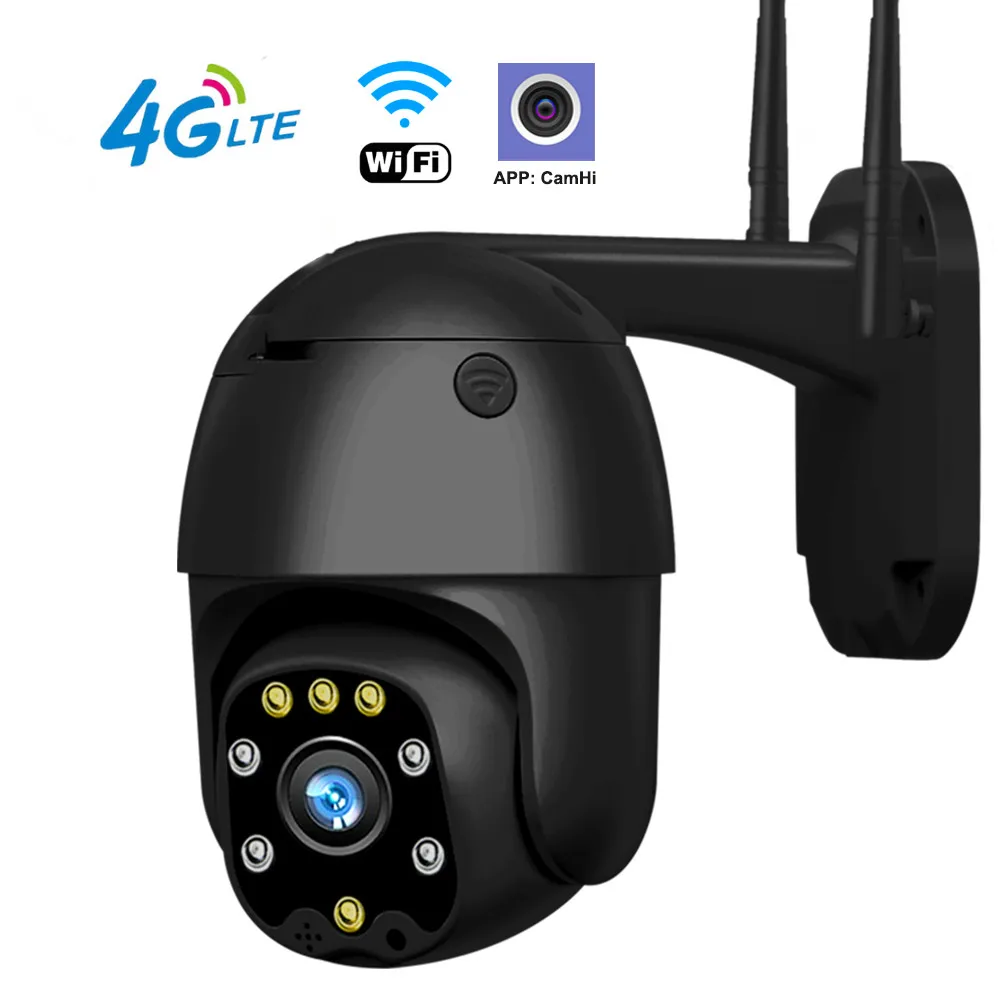 

SIM Card 4G PTZ Dome Camera 1080P HD Outdoor Wireless WIFI CCTV Security Camera Two Way Audio SD Card Slot P2P CamHi