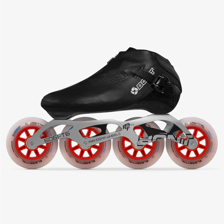 Оригинальные скоростные роликовые коньки из углеродного волокна с теплоизоляцией, длинная дорожка LT Boss Boot с 6061 рамой Elemenal Wheels Skate Patines