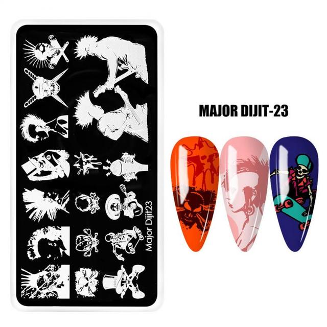 irregular shape Nail Stamping Plates Skull Template Dot Point Image Printing Stencil Nail print template Manicuring Tool