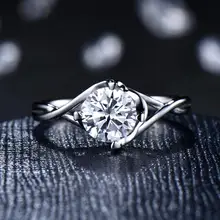 LASAMERO классическое Стильное кольцо с солитером 1.00CT круглая