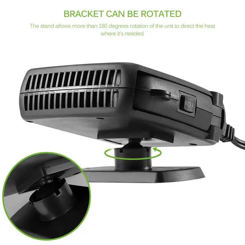 Onever 12V Auto Dryer Heated Car Heater Air Cooler Fan Windscreen Demister Defroster Electric Heating Windscreen Defroster