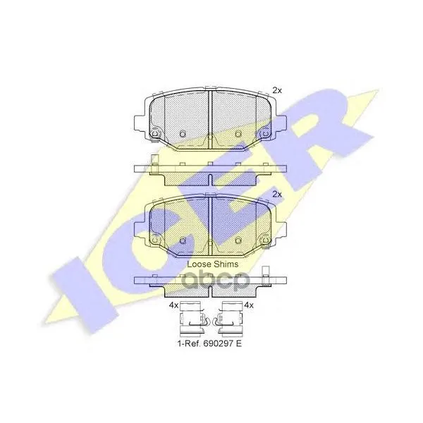 182053_колодки Дисковые Задние! Chrysler Voyager 3.6/2.8crdi 11 Icer 182053 Icer арт. 182053