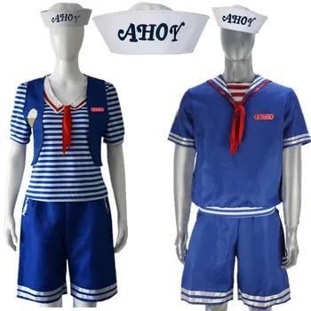 

Stranger Things Season 3 Robin Steve Harrington Scoops Ahoy Cosplay Costume Sailor Uniform