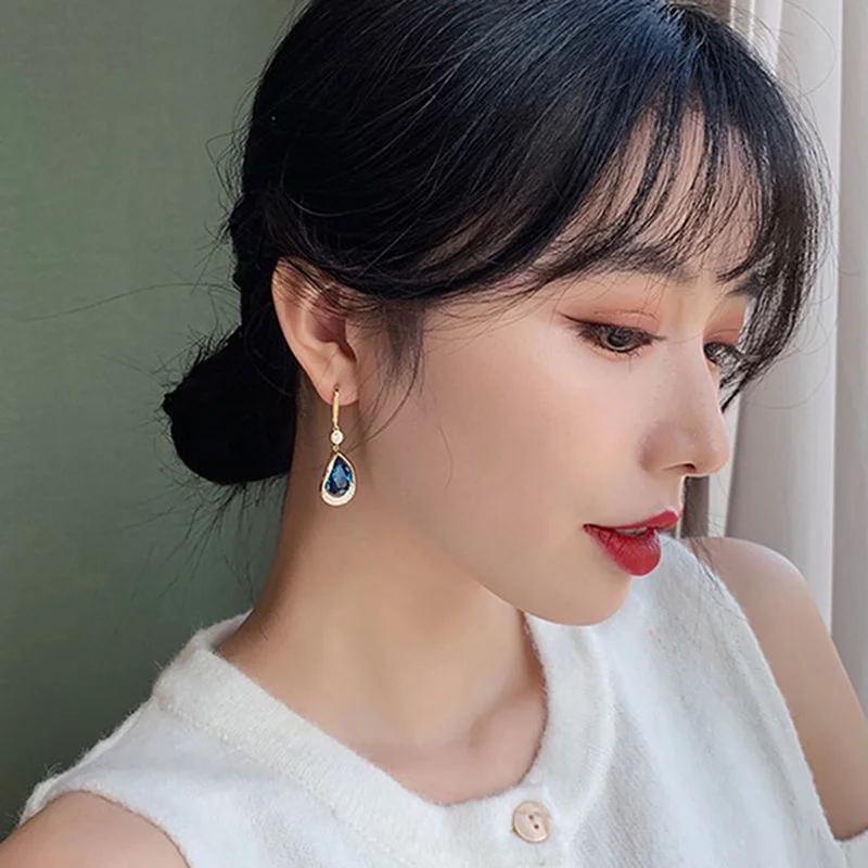 High Quality Dangle Earrings for Women Exquisite Teardrop Engagement Wedding Pendant Earings Fashion Jewelry 2022 brinco