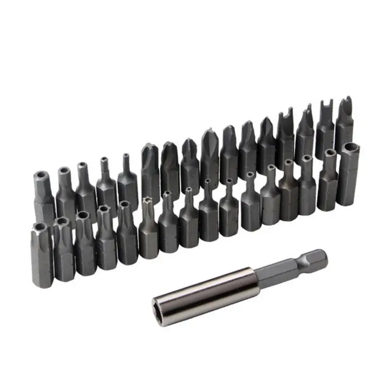 Новинка, 33 шт. набор защитных бит, гаечный ключ Torx, отвертка, шестигранный держатель
