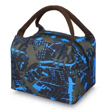 Напрямую от производителя, распродажа, новая стильная сумка для ланча, синяя и серая парусиновая женская сумка с граффити, сумка для пеленок