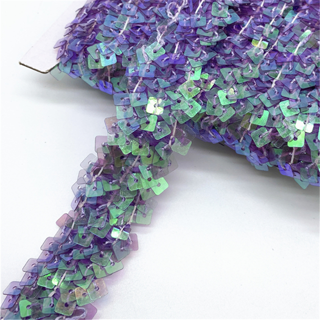 20mm Sequins Elastic Band Elastic Ribbon Lace Trim Sequin Sewing Fabric For Crafts Sewing Cloth Accessory Sequin Trim