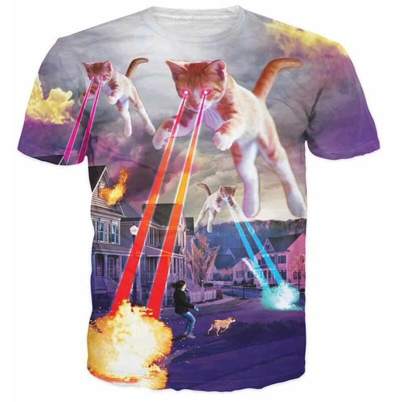 Fashion t-shirt for men and women, garment, with 3D print of