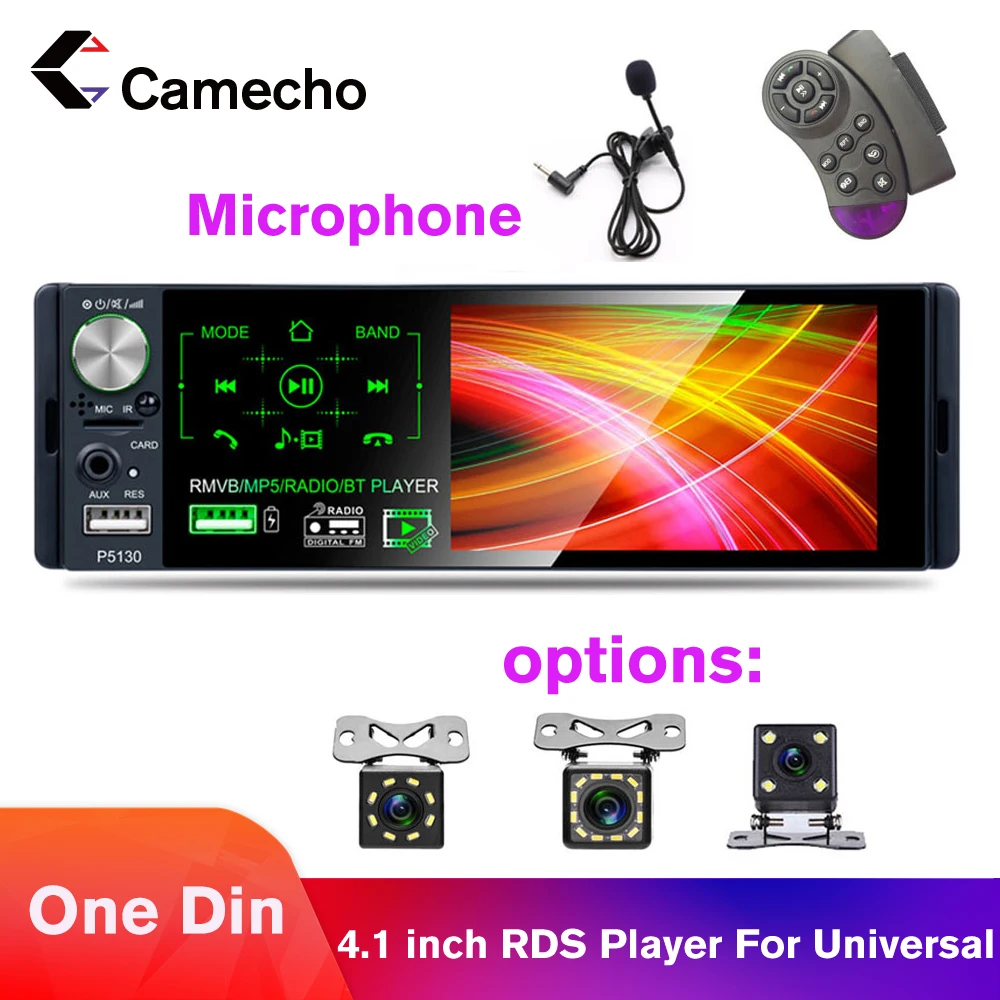 Camecho 4 1 &quotАвтомагнитола Din автомобильное радио Bluetooth Сенсорный экран RDS USB AUX MP5