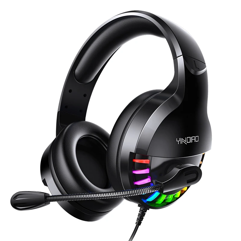 Head Mounted Wired Headset 7 1 Surround Sound RGB Light Game Headphones with Microphone for Xbox One PS4 Tablet PC