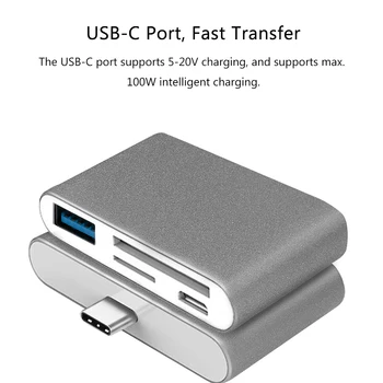 

5 IN 1 Type-C HUB OTG USB 3.0 U Disk TF/SD Card Reader Multi-function Converter Adapter Plug & Play for mobile phones laptops