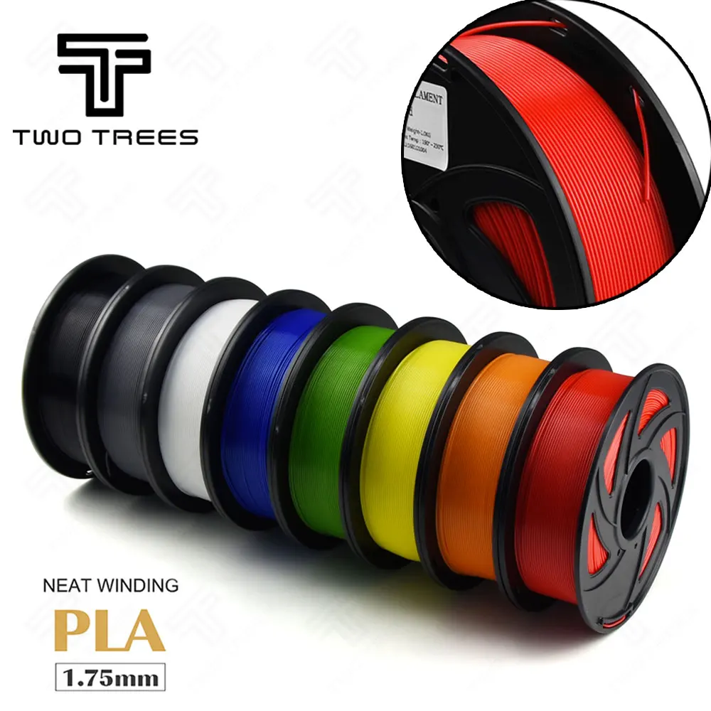 

TWOTREES 3D filament PLA filament 1.75mm 1kg Neat Winding plastic spools 1.75 3D printer impressora filamento No Tangle Printing