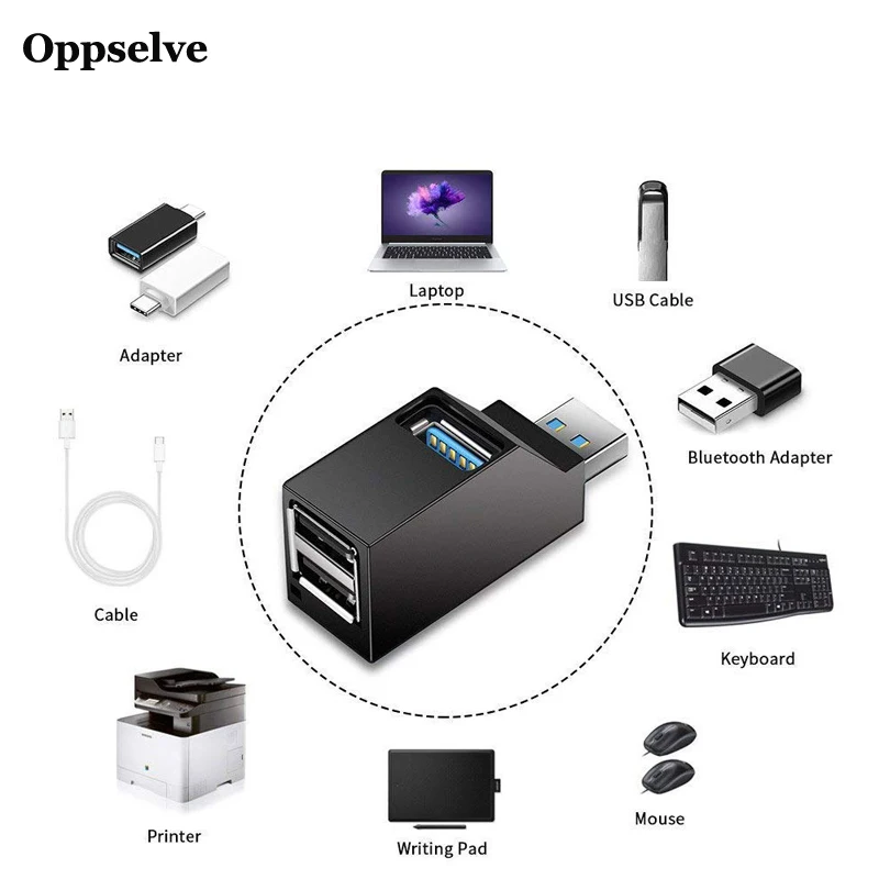 3-портовый usb-концентратор для ПК ноутбука мобильный телефон концентратор