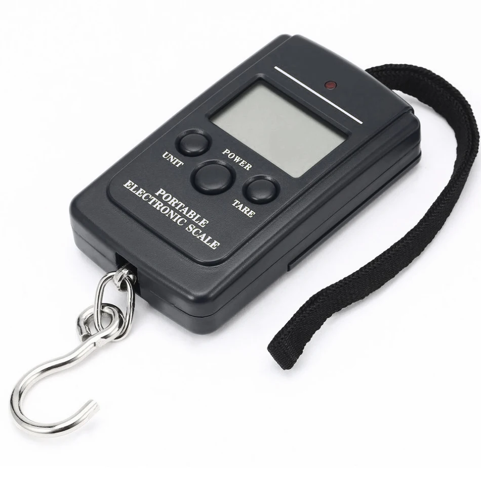 40kg X 10g Mini Digital Scale for Fishing Luggage Travel Weighting Steelyard Portable Electronic Hanging Hook Scale Hand Scales