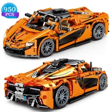 

Creative Orange Sports Car Model Building Block Toy Famous Vehicle Birthday Holiday Gifts for Boys