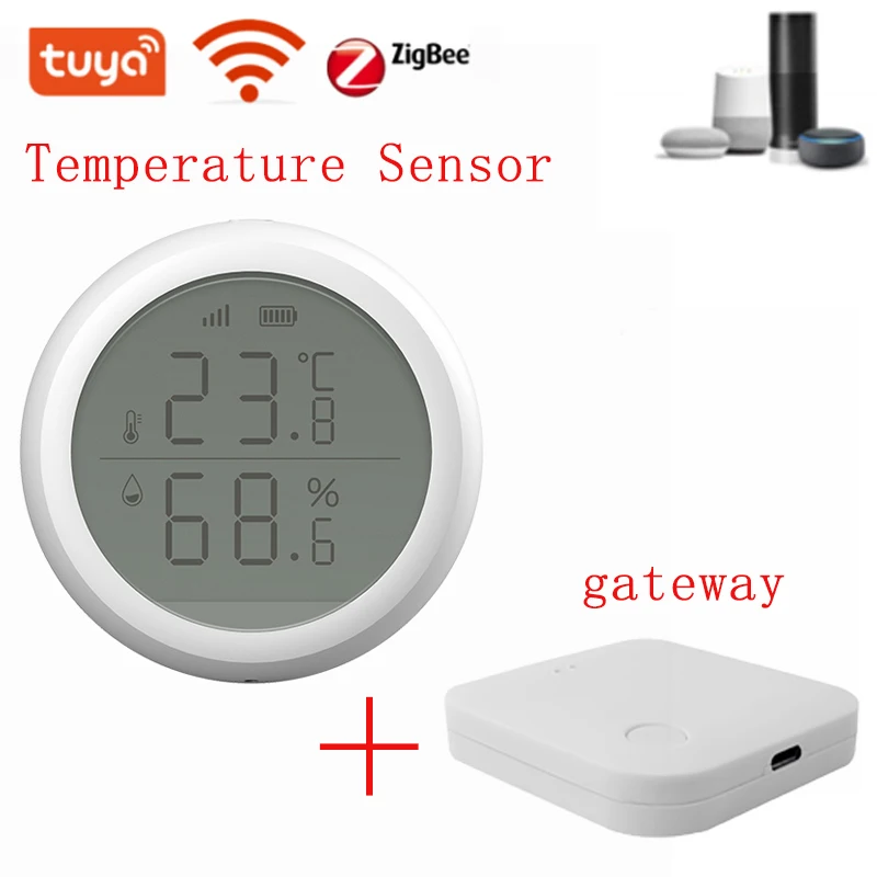 ZigBee-Sensor inteligente de temperatura del hogar, dispositivo con pantalla LCD y Control remoto, Tuya