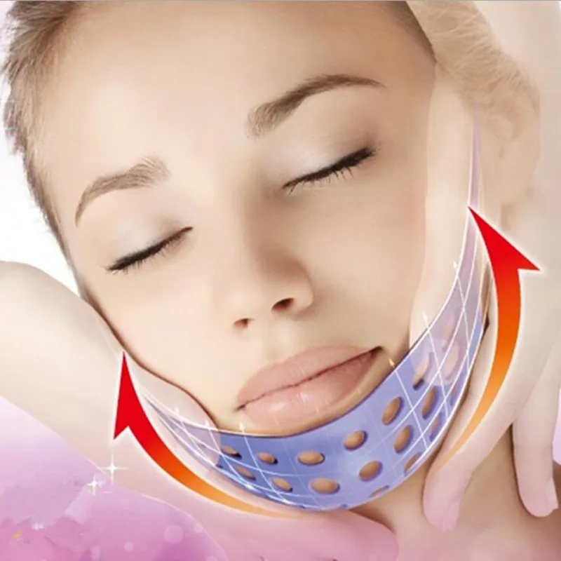 Mascarilla de silicona con doble mentón y rostro para adelgazar, herramientas de Estiramiento facial en V, correa para Cinturón fino de maquillaje, 1 Uds.