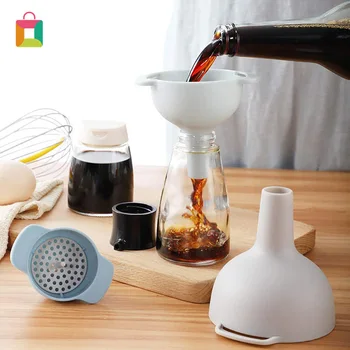 

4-in-1 Kitchen Funnel Set Nesting Funnel with Disposal Funnel Removable Strainer Filter Kitchen Convenience Tool Cozy
