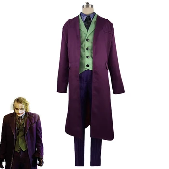 

Move Bat Men The Dark Knight Joker Cosplay Costumes Heath Ledger Shirt Suits Mens Cosplay Suits Purple Jacket Full Sets