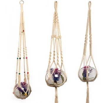 

handmade macrame plant hanger rope hanger plant hanging in the garden