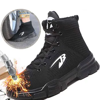 

Fashion Mens Work Shoes Anti-Slip Lace-up High Top Streetwear For Fall Winter Spring 2019 New Shoes Men Zapatillas Hombre