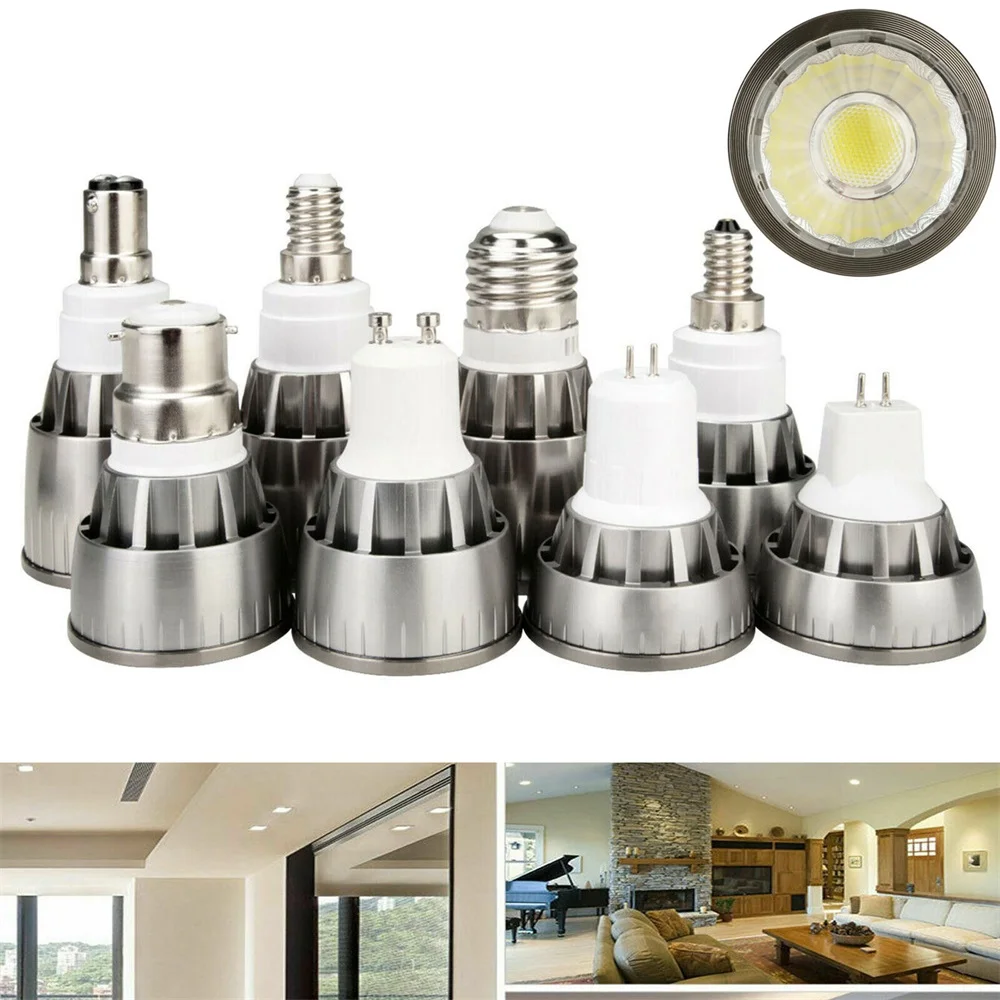 

Super Bright GU10 LED COB LED Spotlight Bulb Lamp E12 E14 E27 GU5.3 B15 MR16 DC 12V Spot Light 7W 9W 12W AC 85-265V