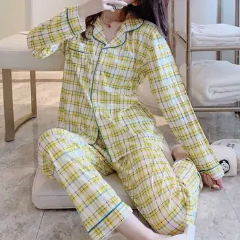 

ZANZEA Women Print Blouse Long Ankle Button Pants Pajama Sets Long Sleeve Sleepwear Two-Pieces Casual Pockets Cotton Sleep Suits