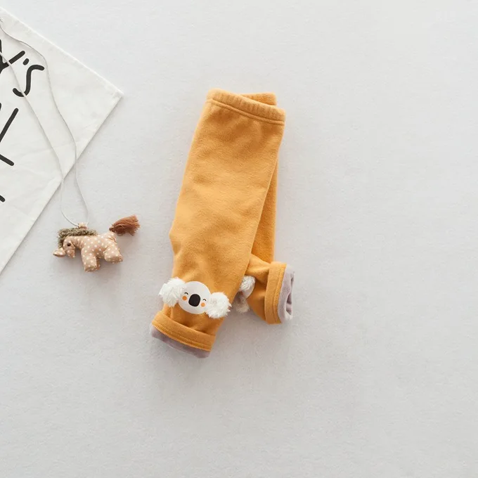 Mini Babe City/новые зимние товары; детская одежда; детские леггинсы с начесом и плотным рисунком; детские брюки в Корейском стиле