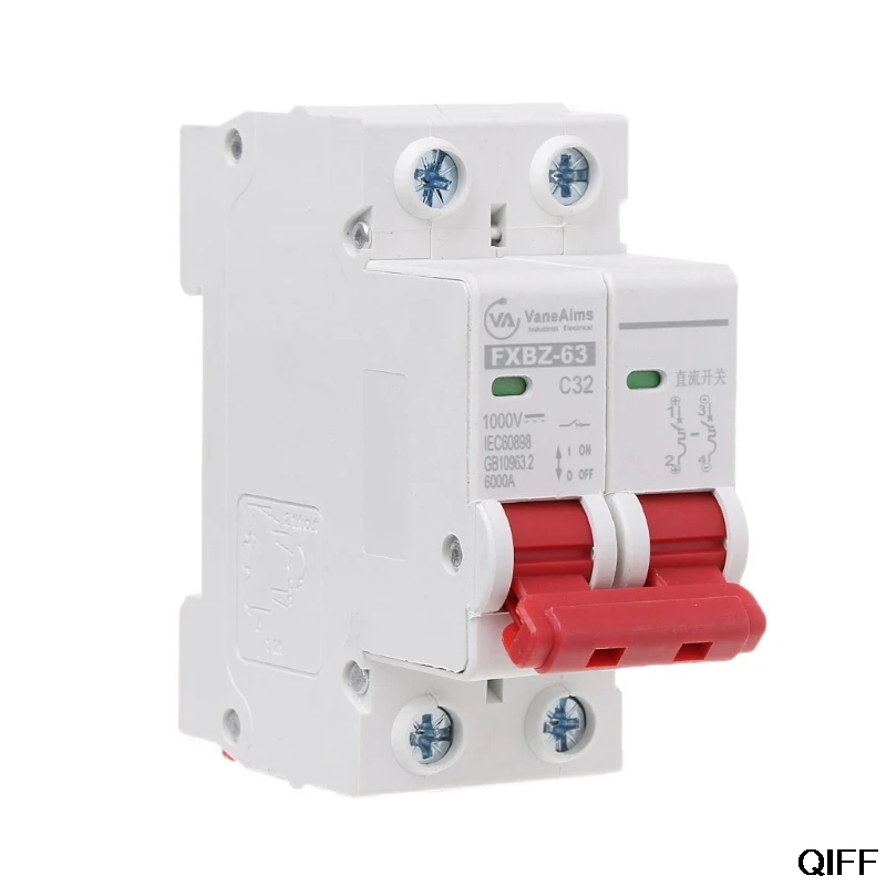Прямая поставка и 2P DC 1000 в солнечный мини-выключатель 10A/16A/32A/50A/63A DC фотоэлектрический MCB 5 августа