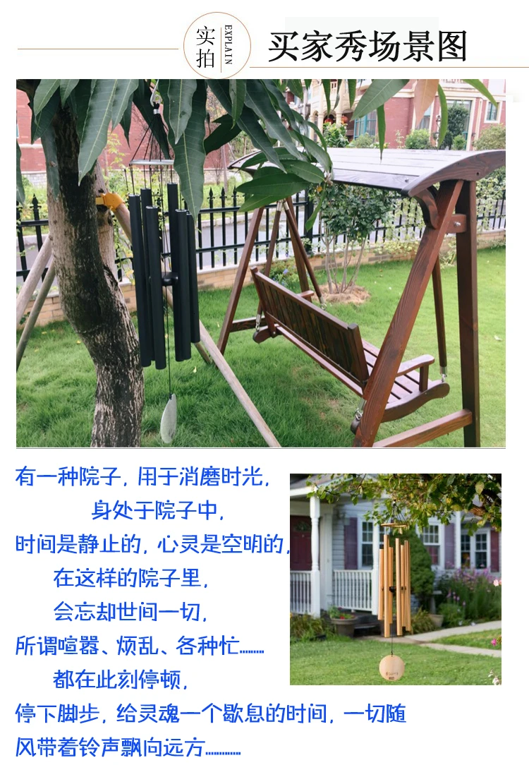Creative Metal Pipe Meditation Music Windbell Hanging Outdoor Tieyi Garden Japanese Windbell Home Decoration Hanging