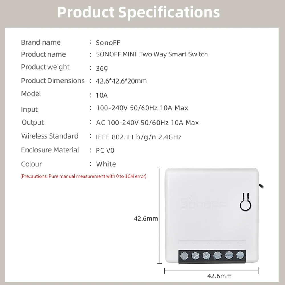  SONOFF Mini DIY Two Way Smart Switch Small Body Wifi Automation Voice Remote Control Wifi Switch Wo - 4000127856555