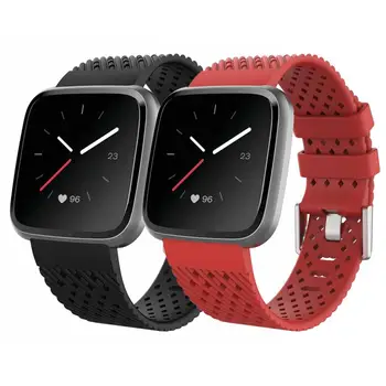 

Fashion sports breathable rubber strap versa soft silicone waterproof watch band durable wristband for Fitbit versa lite