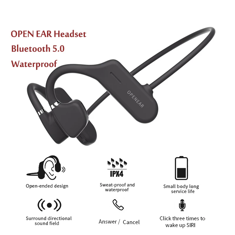 

Wireless Directional Audio Air Conduction Earphone Bluetooth блютуз наушн 5.0 HIFI Bass IPX 5 waterproof for Phone Sport Home